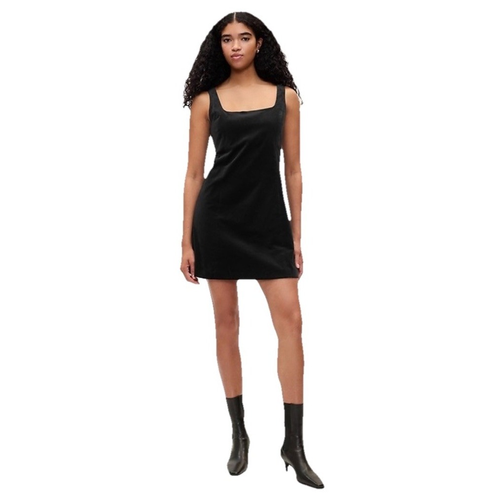 Gap Black Velvet Holiday Mini Dress Size XXL‎ Tank Style Plus Size